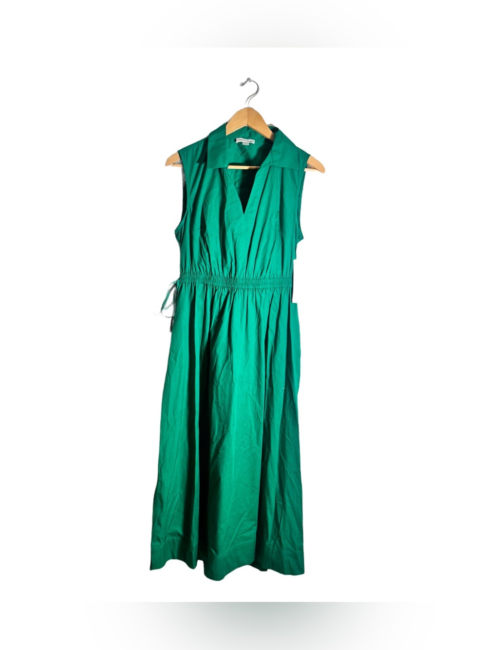 Calvin Klein Midi Dress Women's 8 Cutout Cotton Emerald Sleeveless Vacation NWT